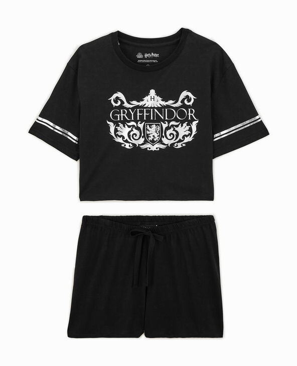 Sous-vêtements & Pyjamas Harry Potter | Gryffondor - Blason Pyjama  Noir/Gris Homme ⋆ Straight Ways