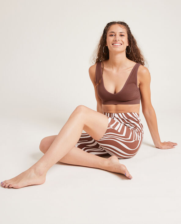 Brassière col V sans coutures marron - Pimkie