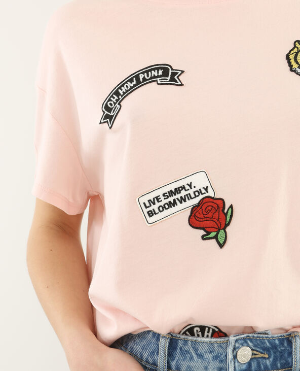 T-shirt patchs rose clair - Pimkie