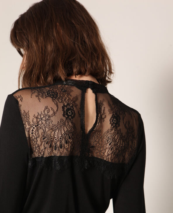 T-shirt avec dentelle noir - Pimkie