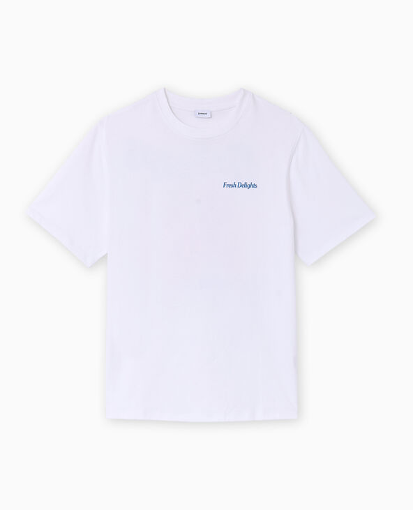 T-shirt oversize avec print poitrine et dos blanc - Pimkie