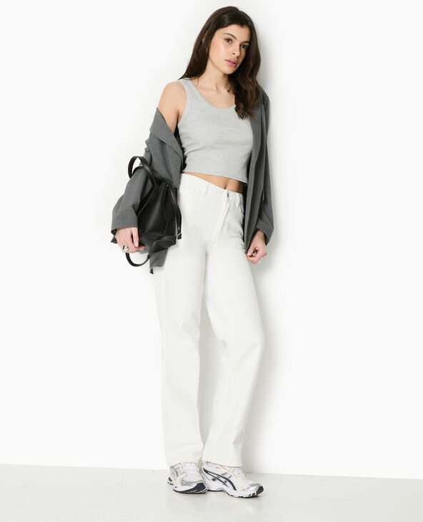 Jean droit avec strass blanc - Pimkie