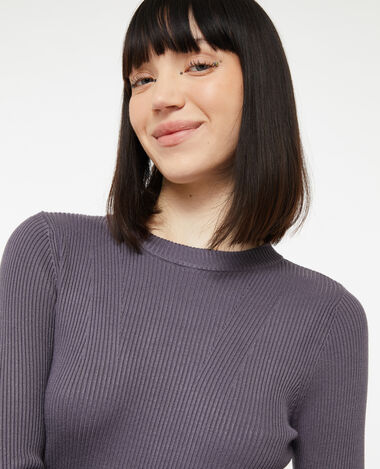 Pull en maille col rond lilas - Pimkie
