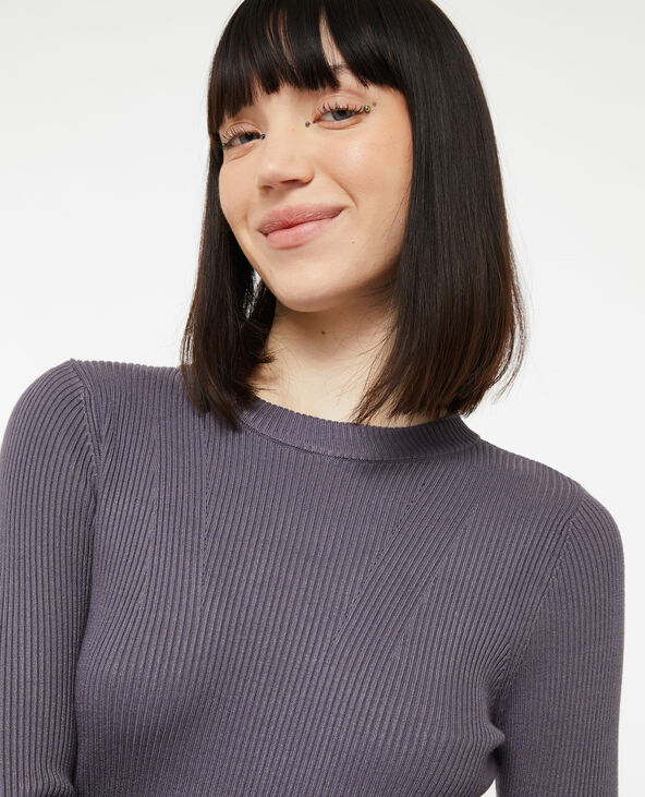Pull en maille col rond lilas - Pimkie