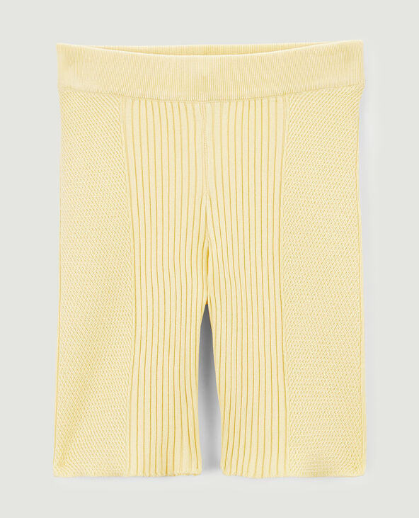 Cycliste en maille fantaisie jaune - Pimkie