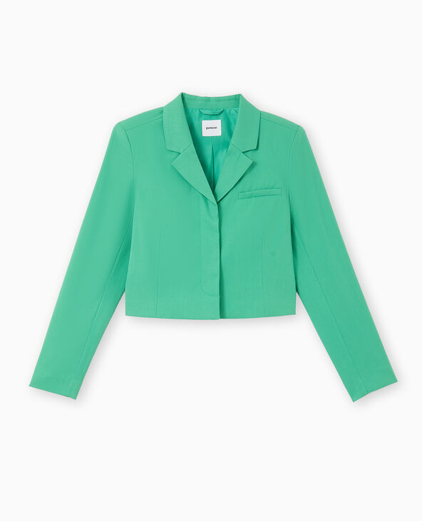 Veste courte avec boutons sous patte vert - Pimkie