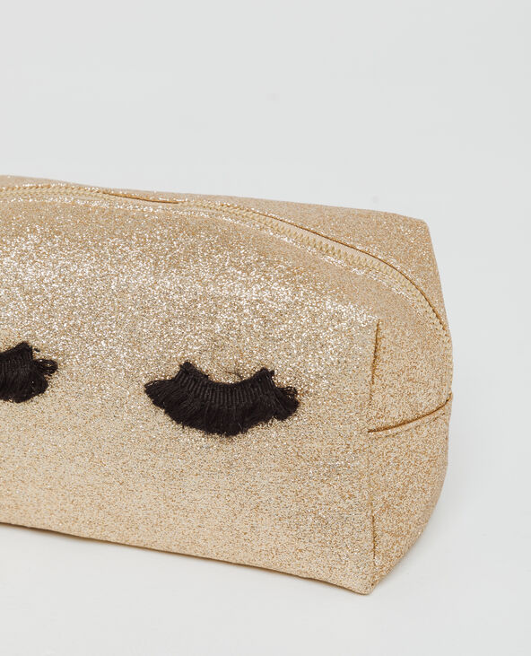 Trousse de maquillage glitter doré - Pimkie