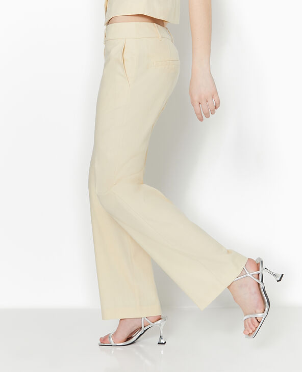 Pantalon droit taille basse beige - Pimkie