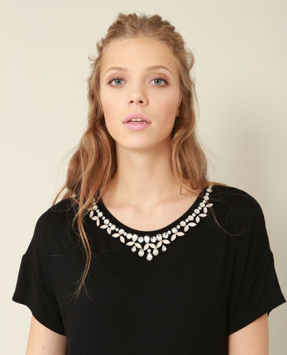 T-shirt bijoux noir - Pimkie