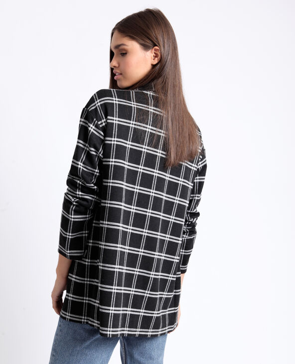 Blazer à carreaux noir - Pimkie