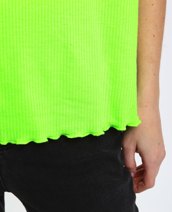 T-shirt côtelé vert fluo - Pimkie