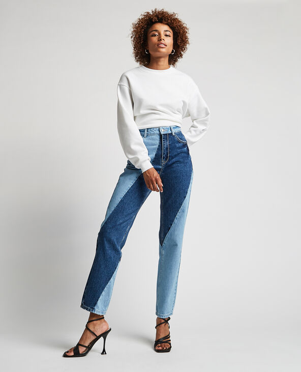 Pantalon jean bicolore outlet
