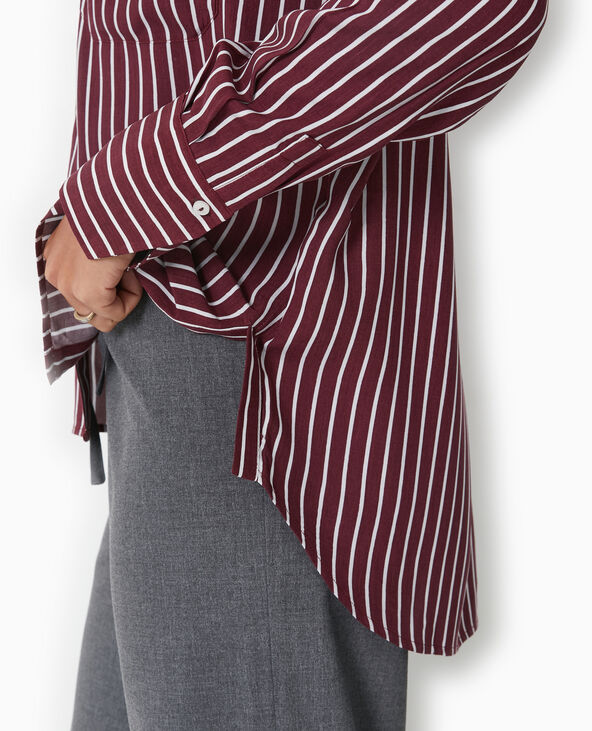 Chemise ample rayée bordeaux - Pimkie