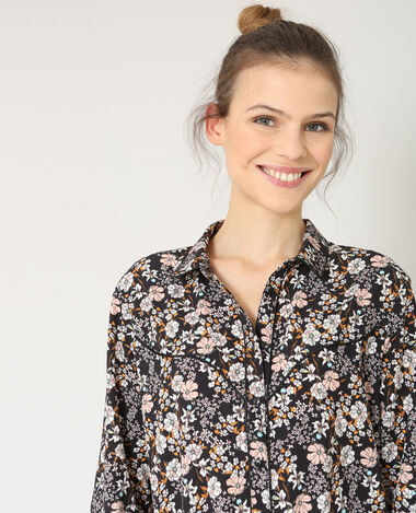 Chemise fleurie noir - Pimkie