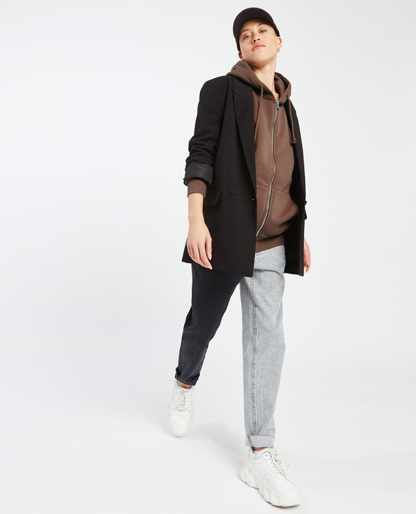 Sweat zippé avec capuche marron - Pimkie