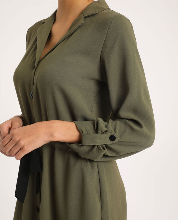 Robe ceinturée taupe - Pimkie