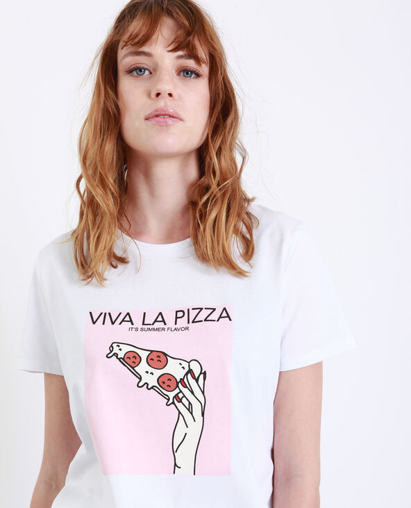 T-shirt pizza blanc - Pimkie
