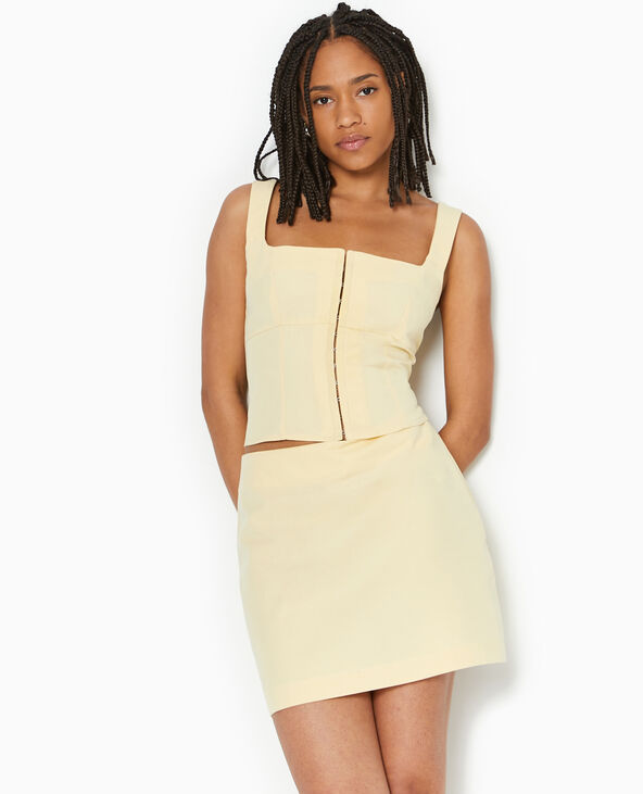 Top court a bretelles facon corset