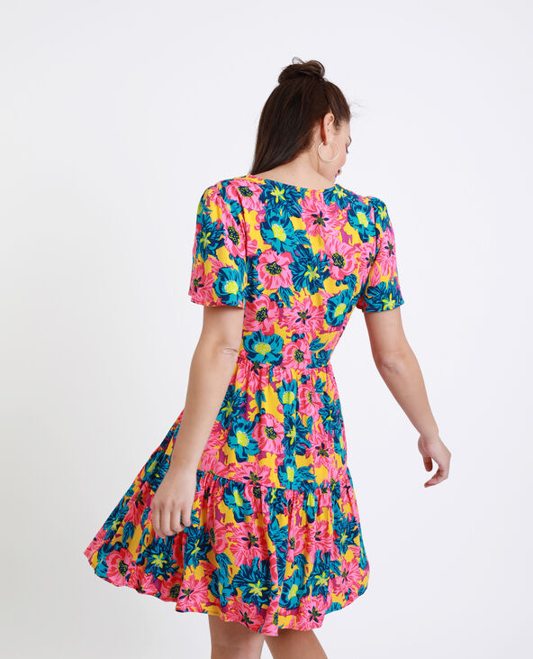Robe à fleurs rose fuchsia - Pimkie