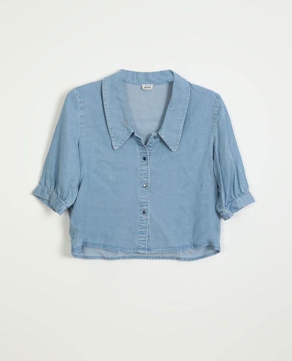 Chemise en jean bleu clair - Pimkie