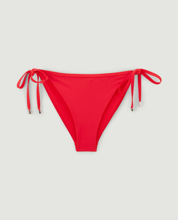 Bas de maillot de bain culotte à nouer rouge - Pimkie