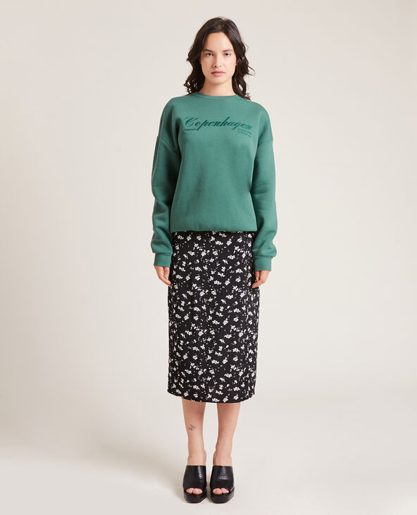 Sweat brodé vert de gris - Pimkie
