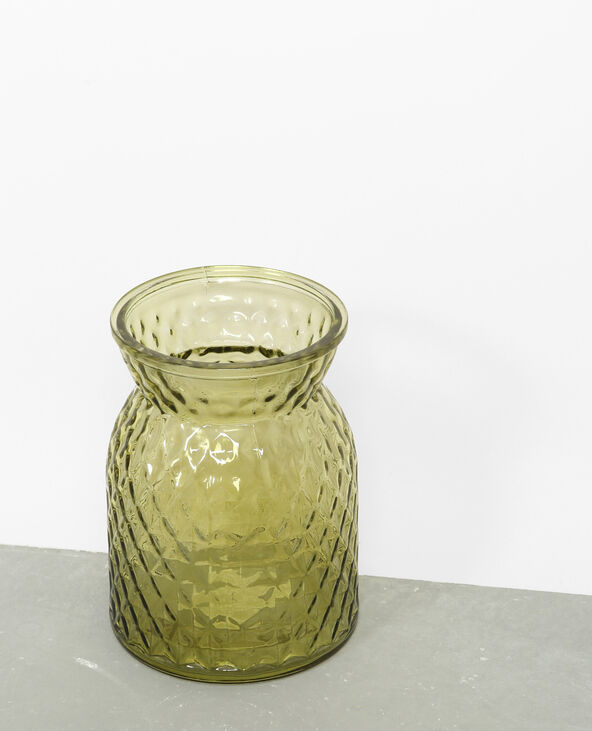 Vase en verre coloré vert foncé - Pimkie