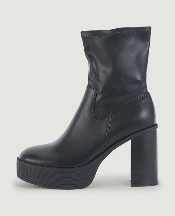 Boots plateforme haut talon noir - Pimkie