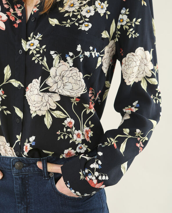 Chemise imprimé fleuri noir - Pimkie