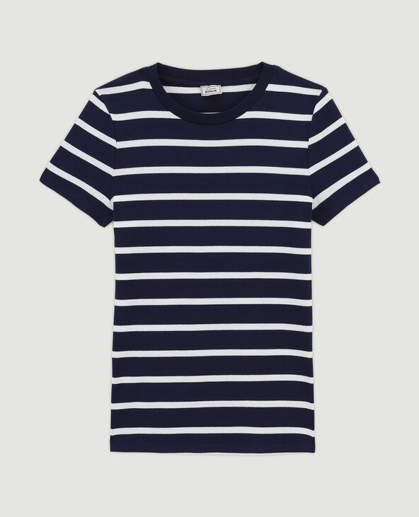 Top maille côtelée bleu marine - Pimkie