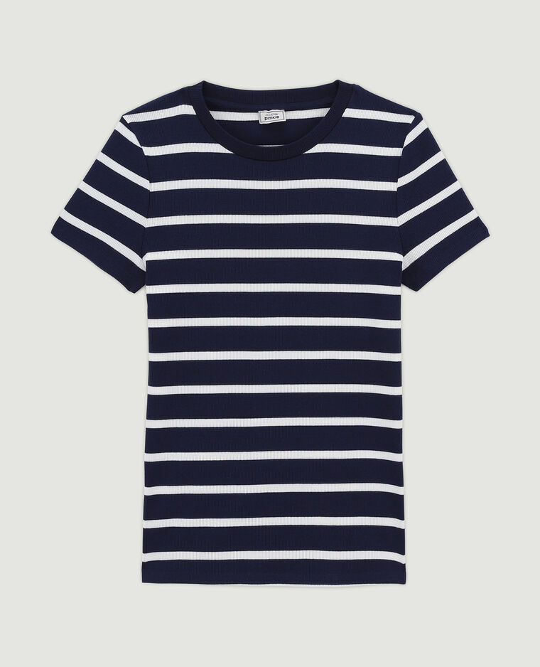 Top maille côtelée bleu marine - Pimkie