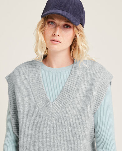 Pull sans manches oversize gris chiné - Pimkie