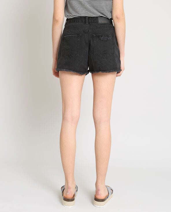 Short en jean destroy noir - Pimkie