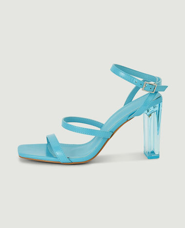 Sandales avec talon plexi bleu - Pimkie