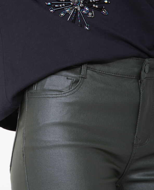Skinny 7/8 enduit vert foncé - Pimkie