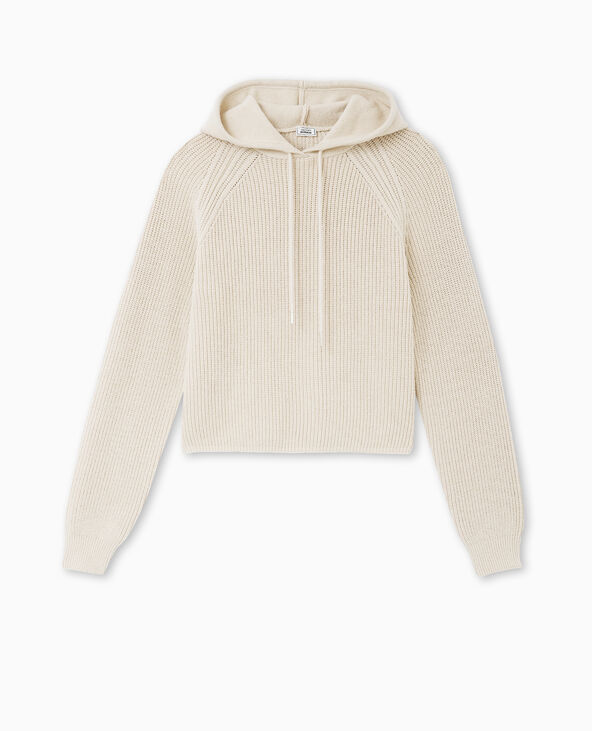Pull court avec capuche beige - Pimkie