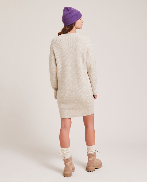 Robe en maille col rond taupe - Pimkie