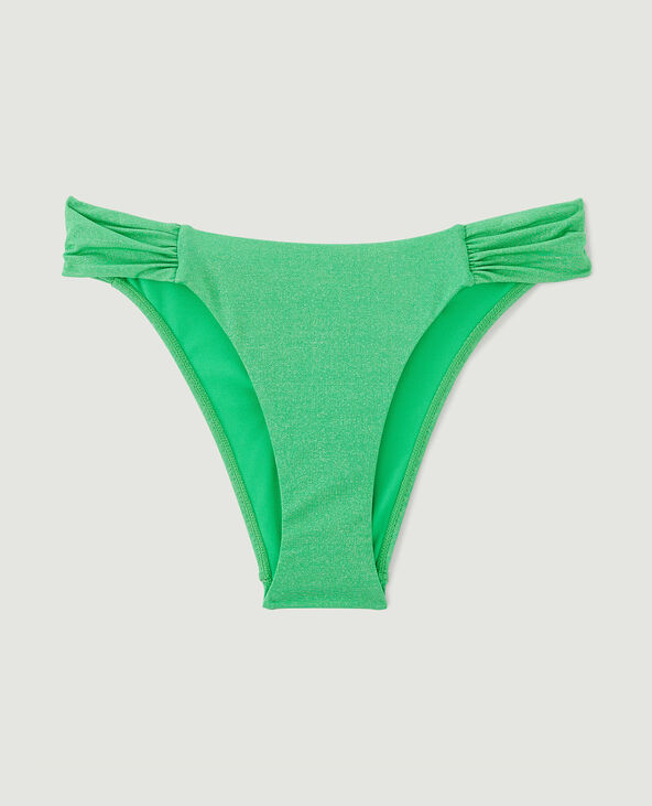 Bas de maillot culotte avec fronces vert - Pimkie