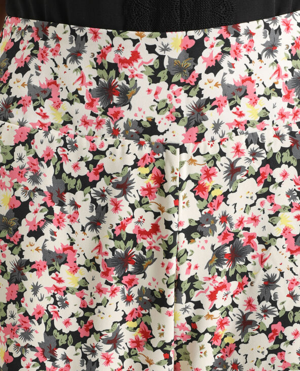 Pantalon fluide à fleurs noir - Pimkie