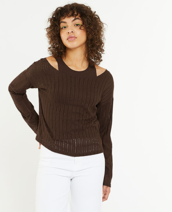 Top 2 en 1 marron - Pimkie