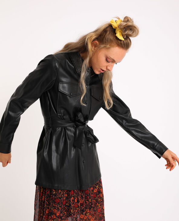 Chemise longue simili cuir outlet