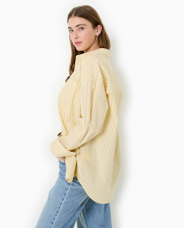 Chemise oversize rayée avec poches Jaune pâle - Pimkie