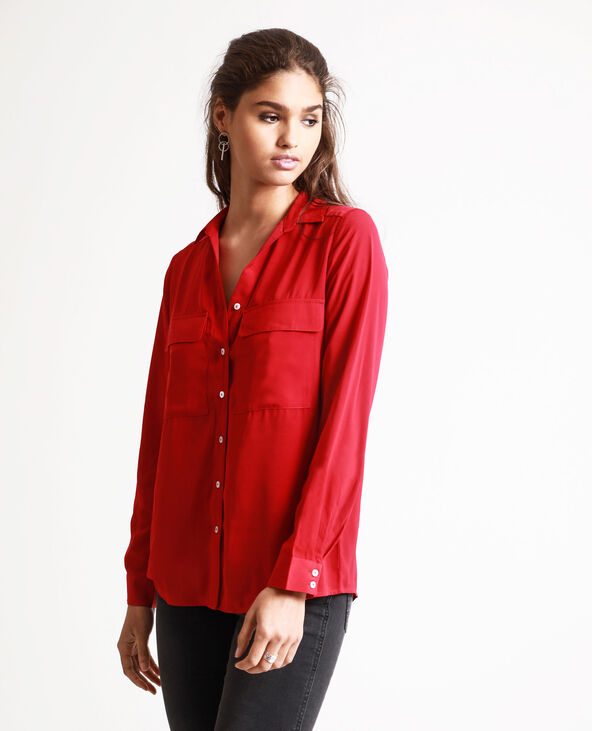 Chemisier rouge top fluide