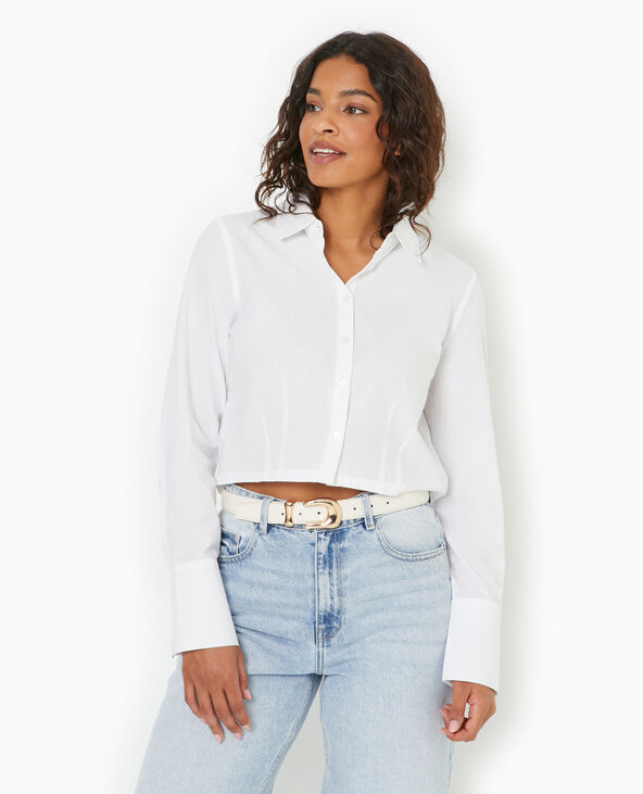 Chemise courte et resserrée blanc - Pimkie