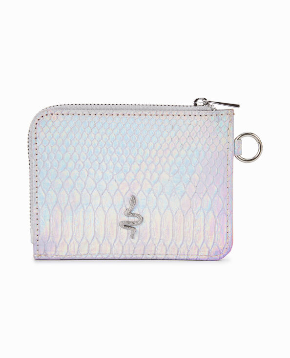 Porte-monnaie effet serpent irisé argenté - Pimkie