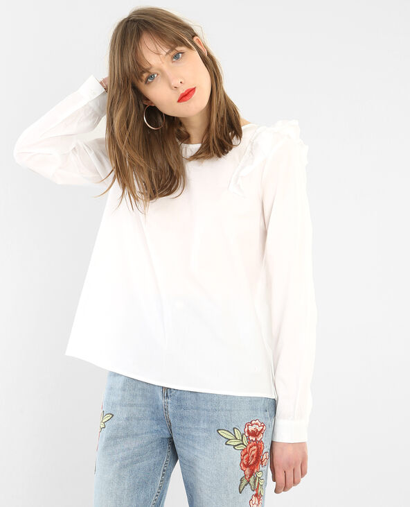 Blouse volants blanc - Pimkie