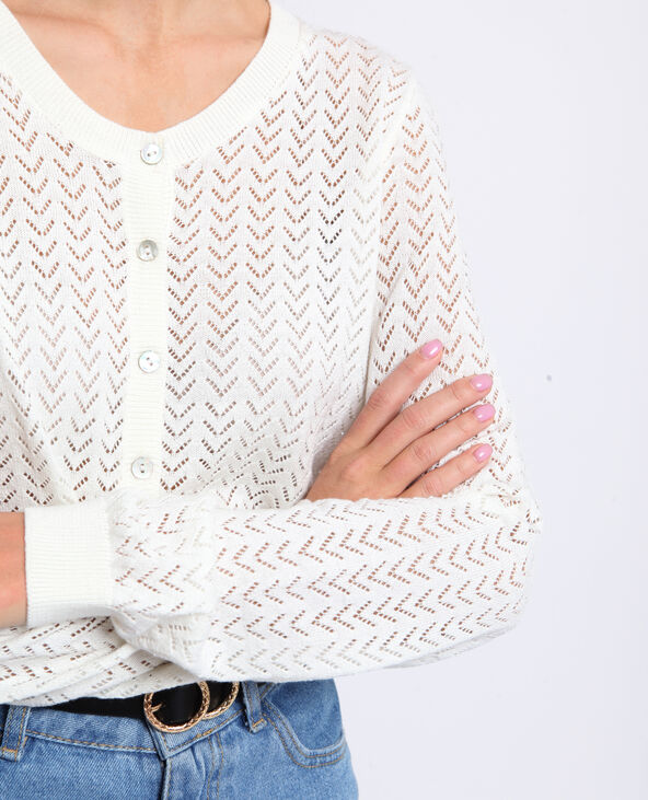 Gilet ajouré blanc - Pimkie
