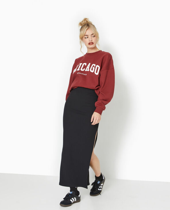Jupe cotelée noire sale