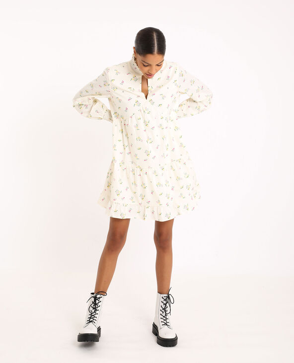 Robe à petites fleurs écru - Pimkie