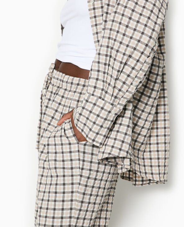 Chemise oversize à carreaux blanc - Pimkie